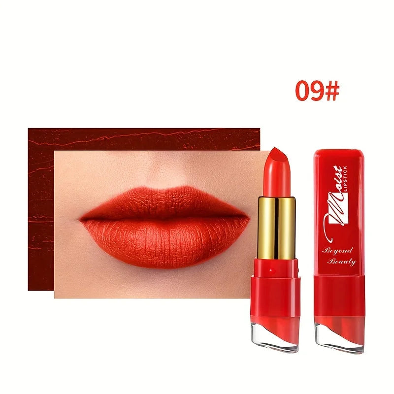 12 Colors Creamy Moisturizing Lipstick Long Lasting Leaning Tower Qme 09