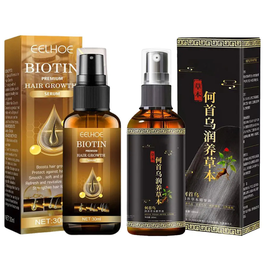Hair Serum Growth Spray Men Women Loss Solution Polygonum Multiflori Qme