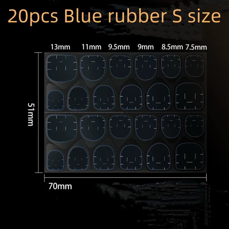 Nail Jelly Glue Double Sided False Nail Art Adhesive Tape Glue Sticker Nails Fake Press on Nails Coffin Qme 20pcs blue S