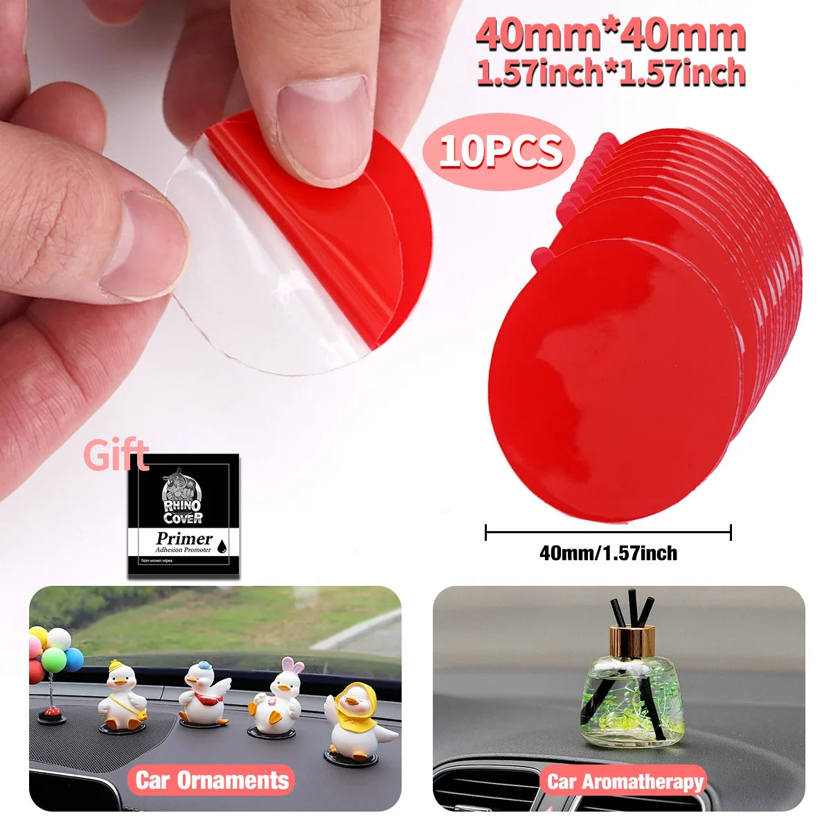 1/10pcs Round Heavy Duty Double Sided Foam Adhesive Tape Dots Automotive Mounting Stickers for Car Holder GPS Rear Camera Qme 10pcs-4cmX4cm-A 70MM
