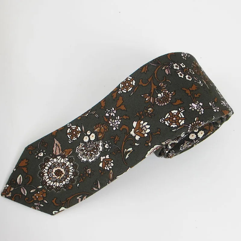 Floral Elegant Tie Men Women 100 Cotton Beautiful Flower Paisley Qme rt-2