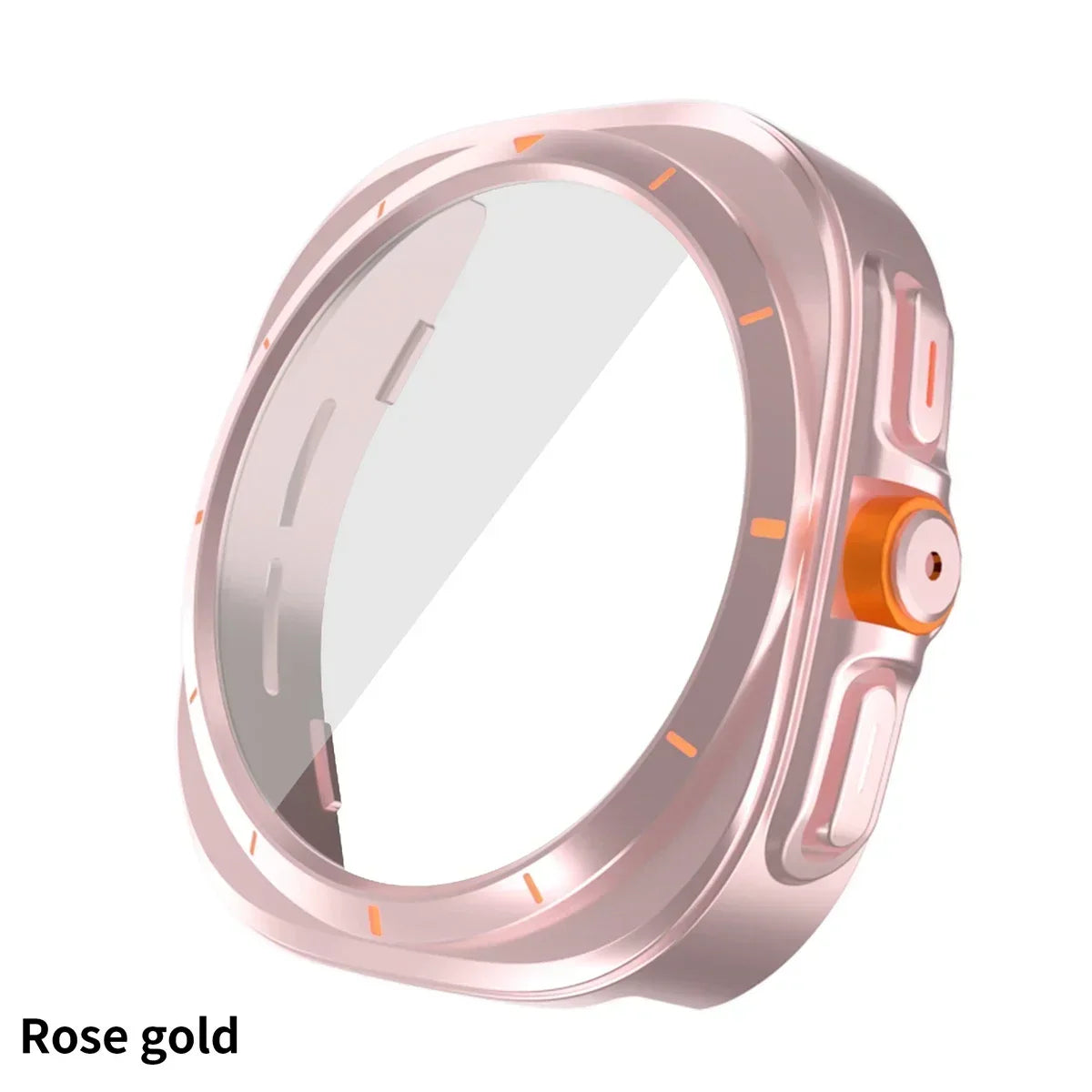 Change To Ultra Case for Samsung Galaxy Watch 7 6 44mm 40mm Upgrade To Galaxy Watch Ultra 47mm Tempered Glass Screen Protector Qme Rose Gold Galaxy Watch 7 44mm