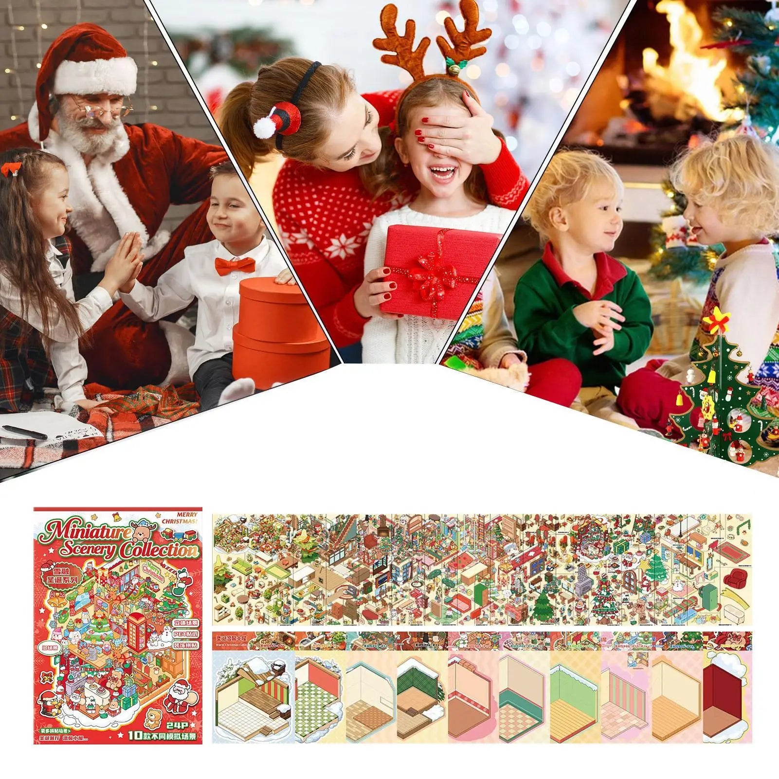 Landscape Stickers Scrapbooking Cartoon Decals House Notebook Glass Qme