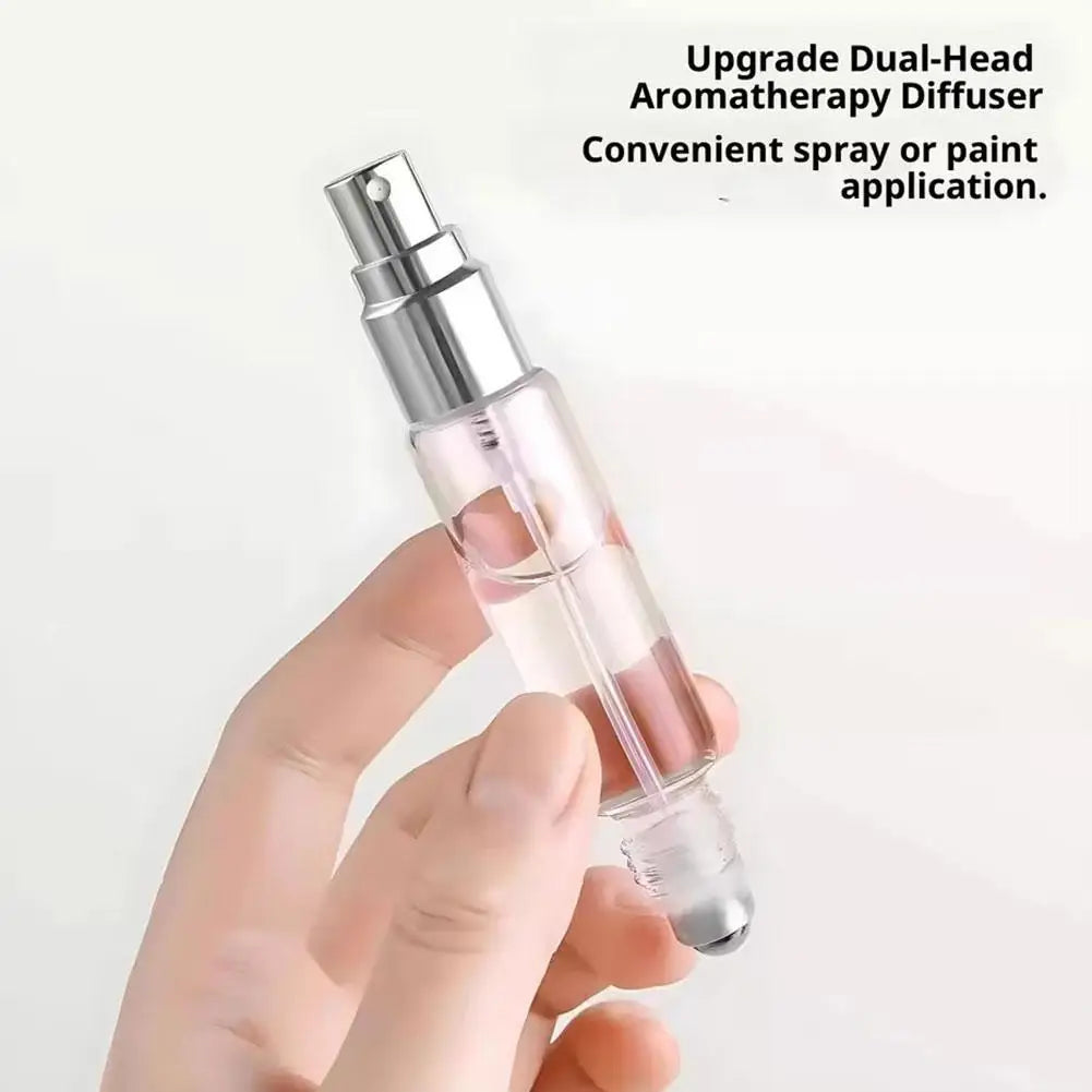 Portable Clear Refillable Bottle Dual Ends Sprayer Roller Tops Qme