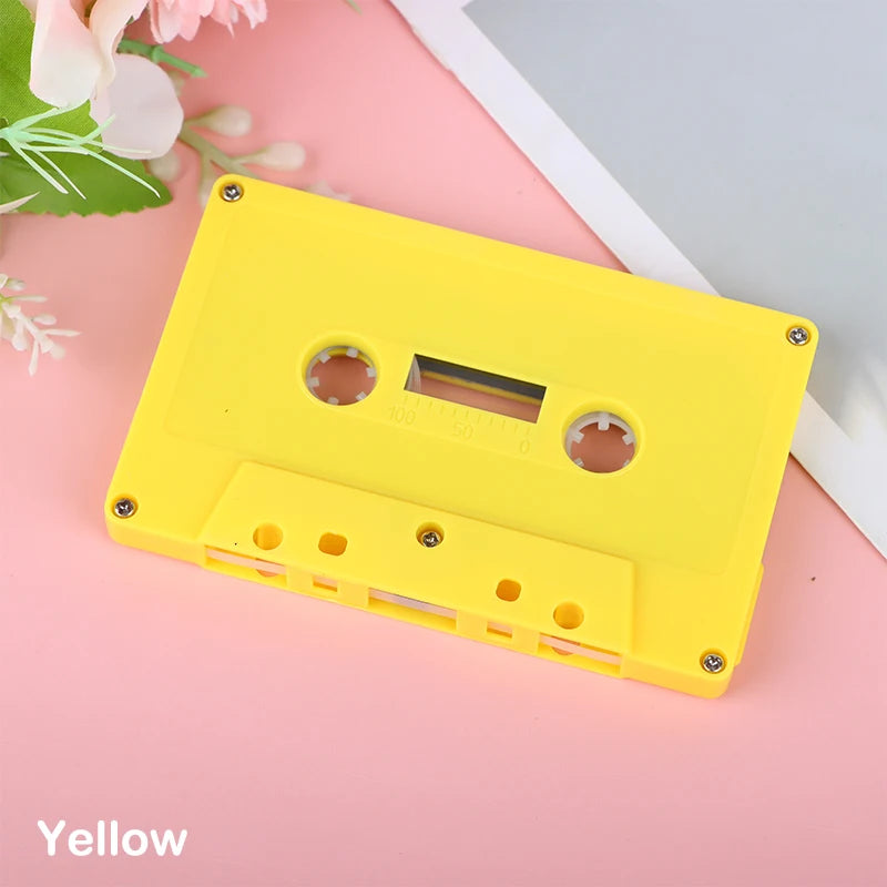 Blank Tape Case Audio Magnetic Recording Cassette Shell Empty Reel No Qme Yellow