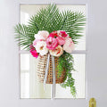 5pcs Golden Artificial Palm Leaves Fake Tropical Plants Faux Flowers For Indoor Outdoor Home DIY Vase Filler Wedding Party Deco Qme 5pcs green