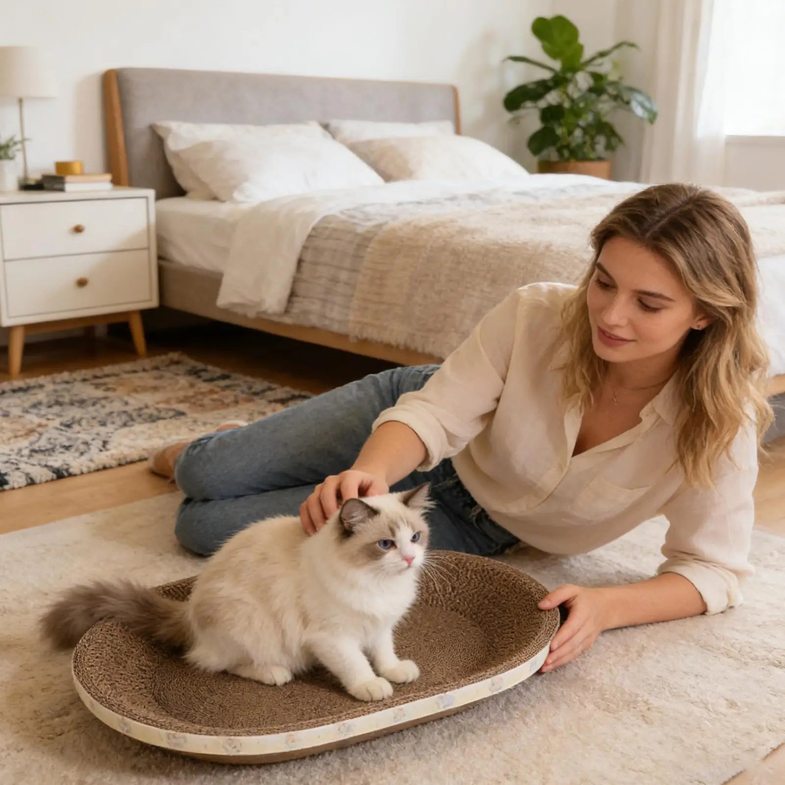 Cat Cardboard Scratcher Funny Corrugated Furniture Protector Paper Cat Scratch Furniture Protector for Kitten Sleep Grinding Qme