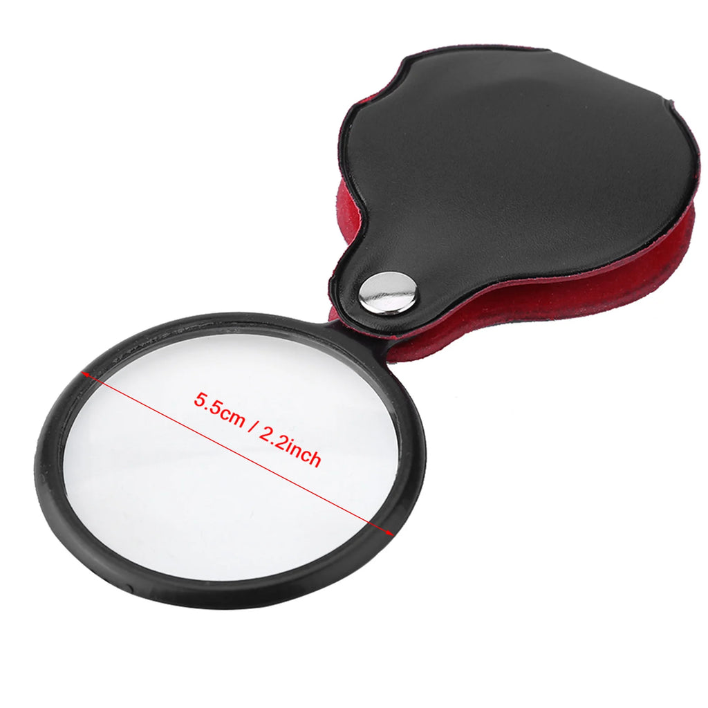 8X Mini Foldable Jewelry Magnifier Magnifying Glass Loupe with Pouch Foldable Magnifier Jewelry Magnifier Mini Magnifier Qme