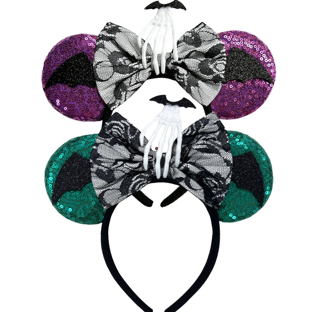 New skull Mickey Halloween Ghost Bat Skeleton Headband for Girls Women Cosplay Hairbands Mouse Ears Headbands Hair Accessorie Qme Headband 11
