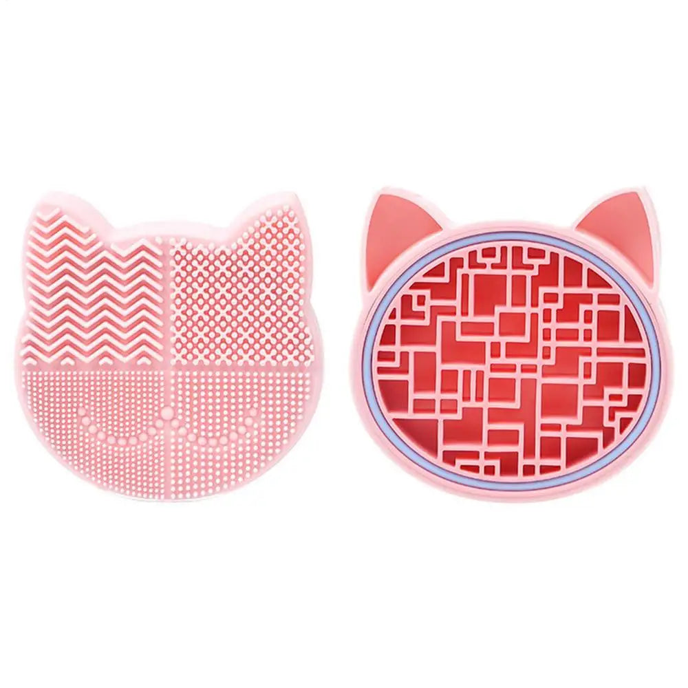 Makeup Brush Cleaner Silicone Scrubbing Tray Cleaning Plate Washing Qme Pinkk China Mainland