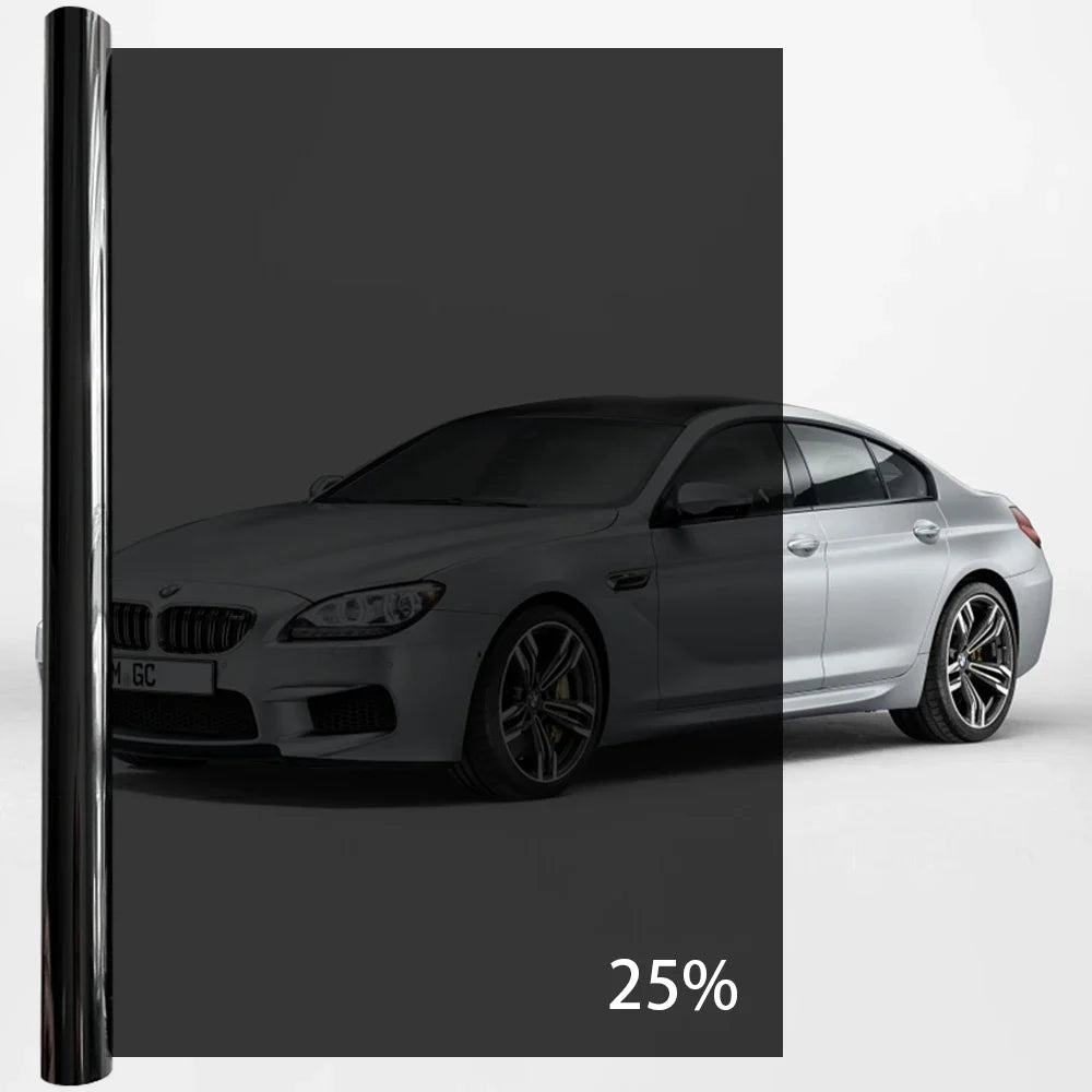 50cmx3/6m Car Window Privacy Tint Film Auto Vinyl Anti Look Dark Glass Foils Sticker Summer Solar UV Films Protector Accessories Qme 25Percent VLT 50x600cm