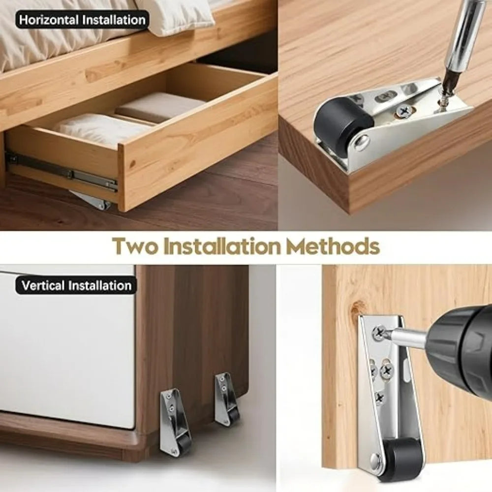 Mini Silent Furniture Wheel Side Mounted Directional Wear-resistant Sliding Door Roller Office Furniture Rubber Caster Wheel Qme