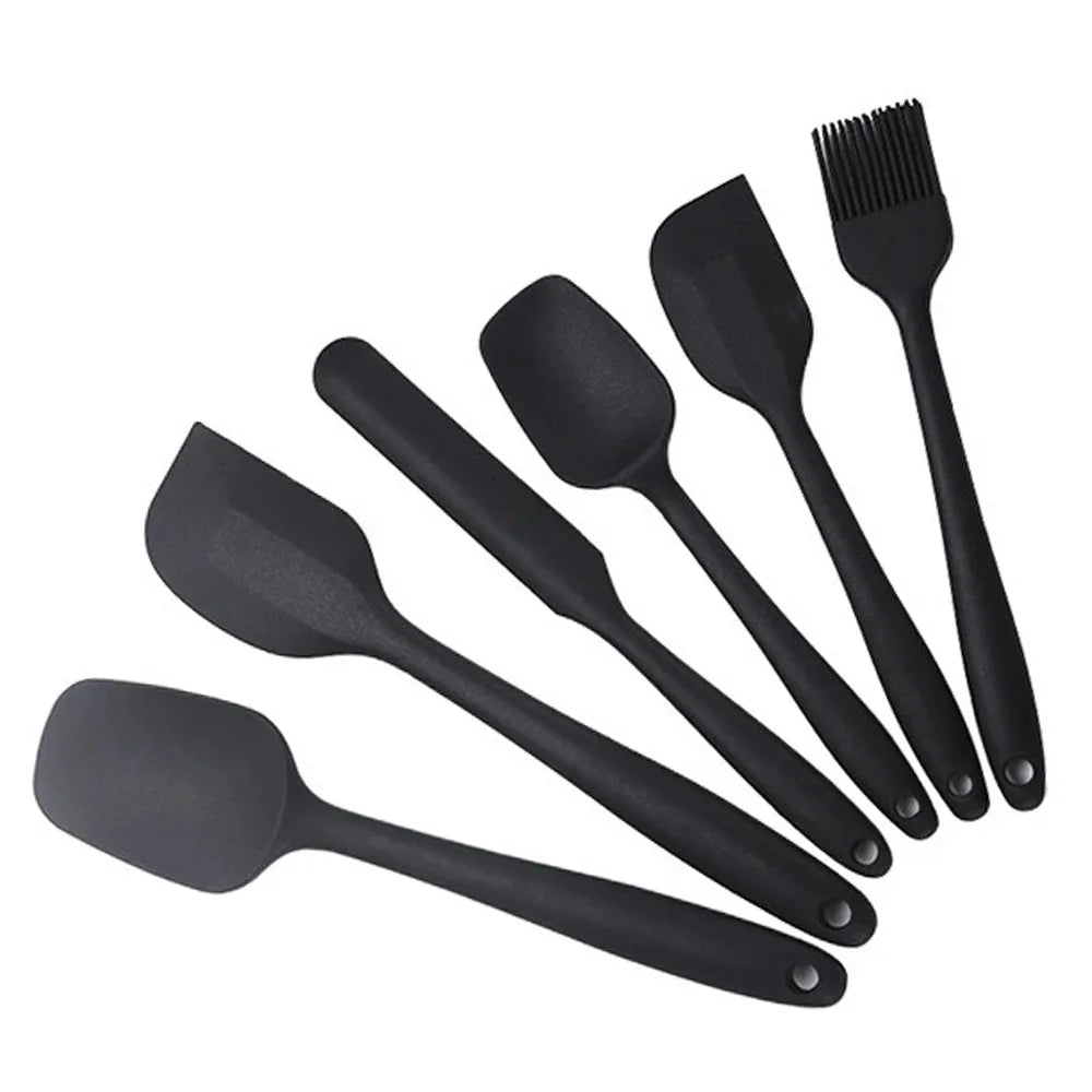 Silicone Spatula Food Grade Non Stick Heat Resistant Spatulas Turner Qme black