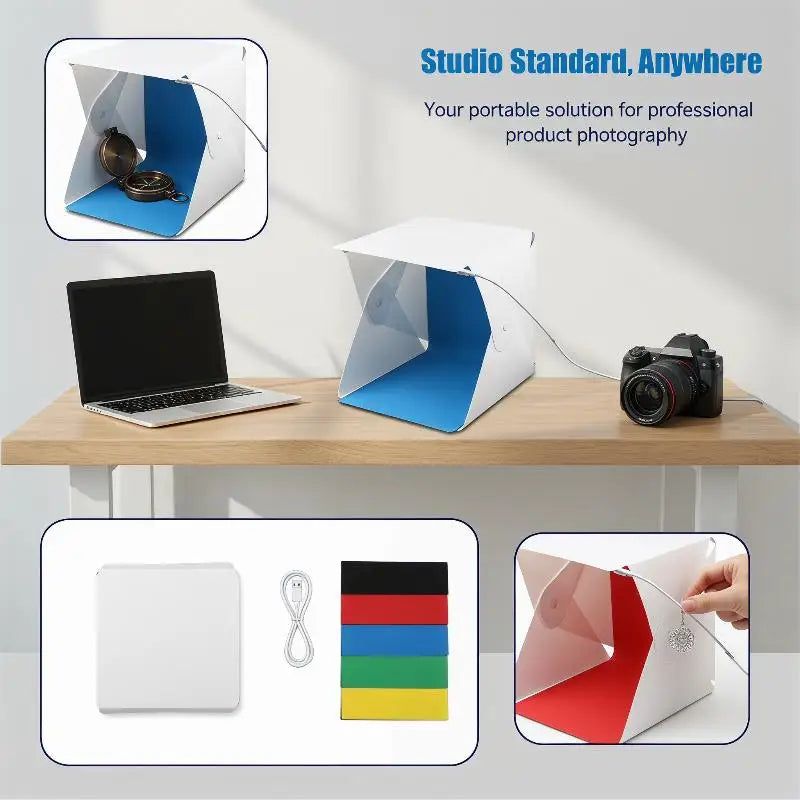Portable LED Photo Studio Light Box Foldable Photography Tent USB Qme
