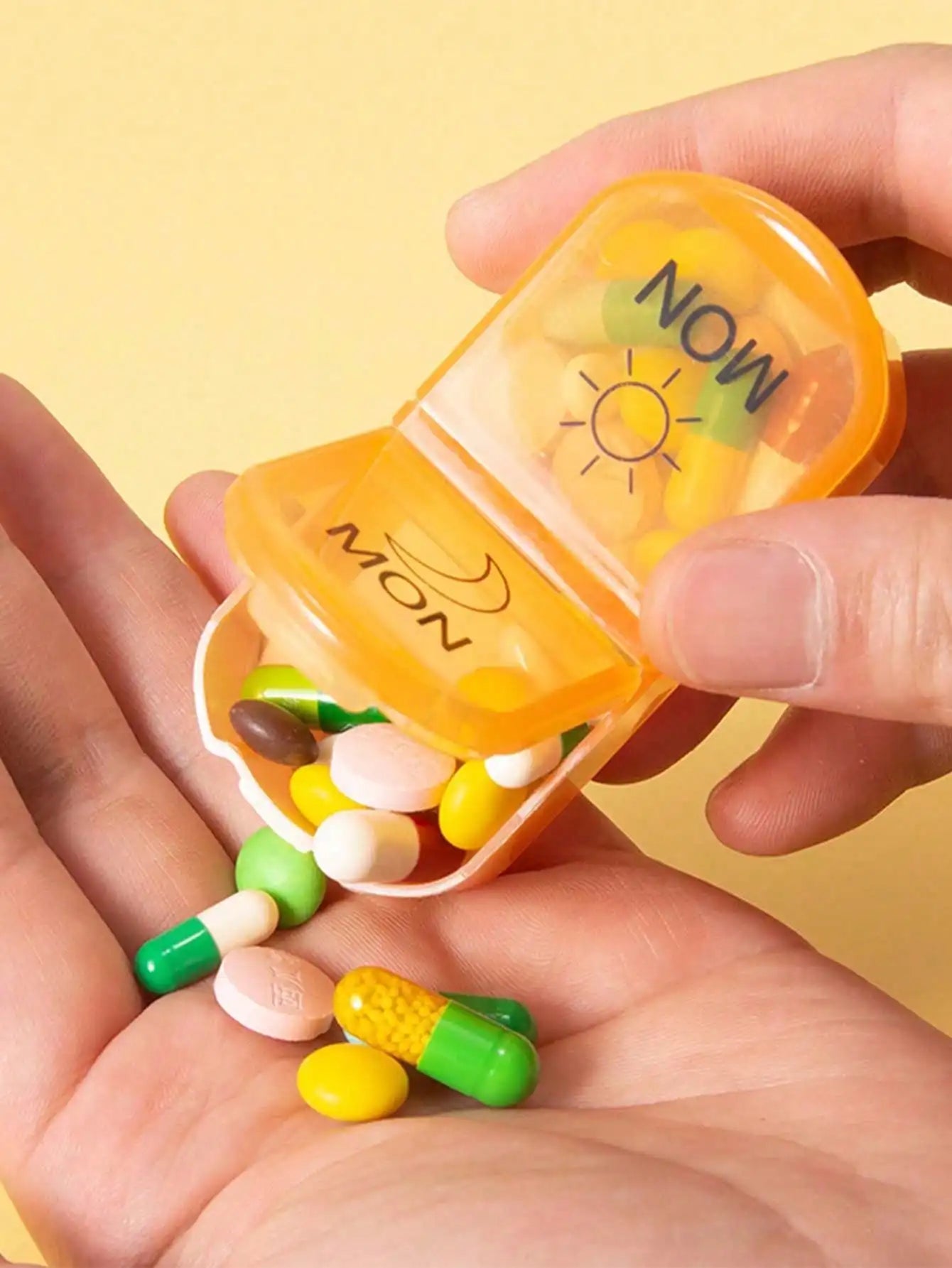 Travel Pill Box Organizer Portable Daily Case Small Weekly Pocket Qme