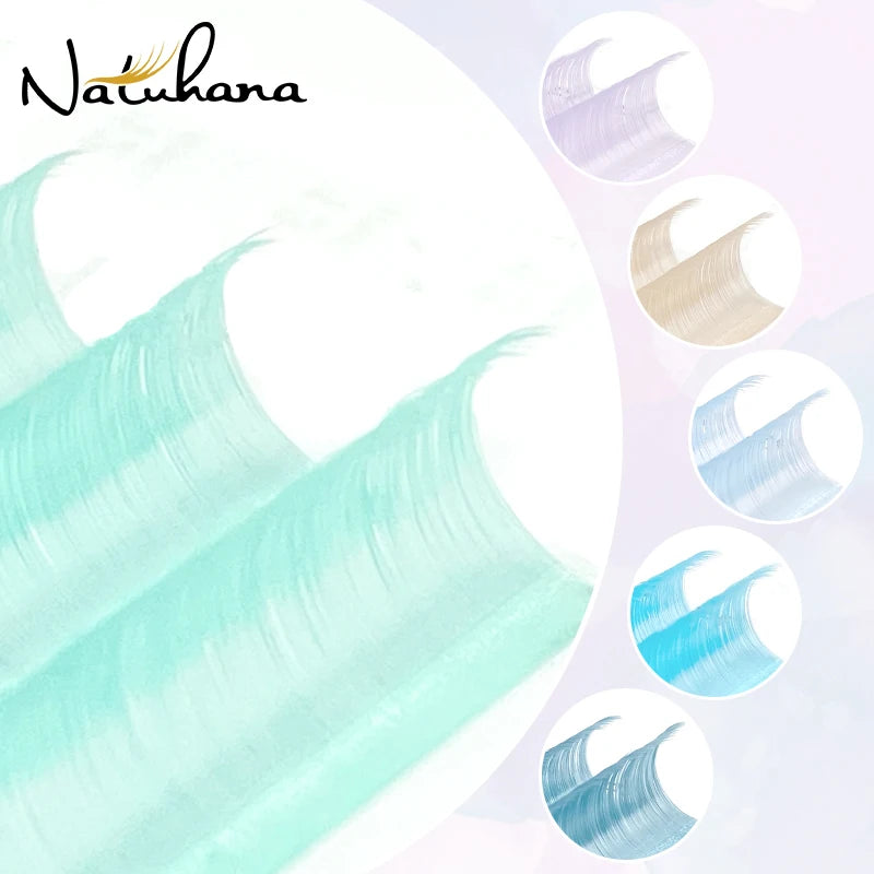 NATUHANA Cream Beige Individual Lash Clusters Mixed Lengths Soft Qme