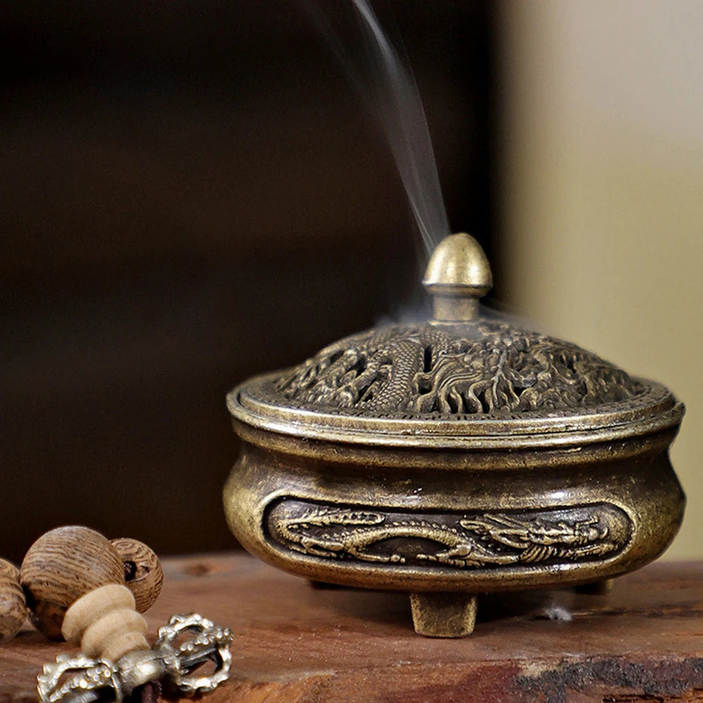 1PC Longfeng Fingertip Stove, Three-Legged Small Incense Burner, Non-Stick Powder Tray, Creative Aromatherapy Burner Qme