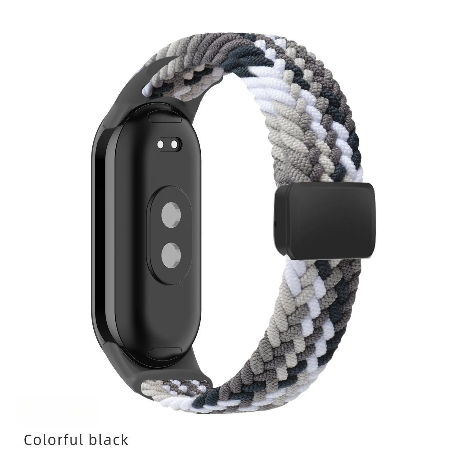 Breathable Elastic Nylon Braided Magnetic Watch Strap Adjustable Replacement Wristband For Xiaomi Watch 8 9 10 Accessory Qme Dazzling black XiaoMi 10 9 8