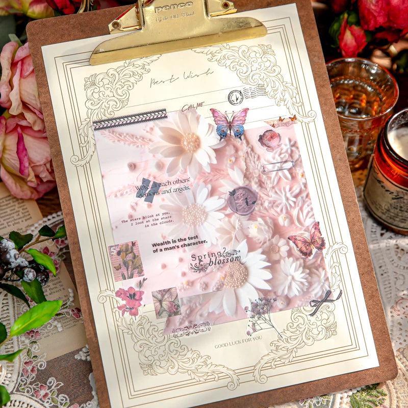 30 Sheets/bag Retro Figure Maiden Cute Rabbit Flower Background Handmade Collage Material Paper DIY Photo Frame Gift Decorative Qme