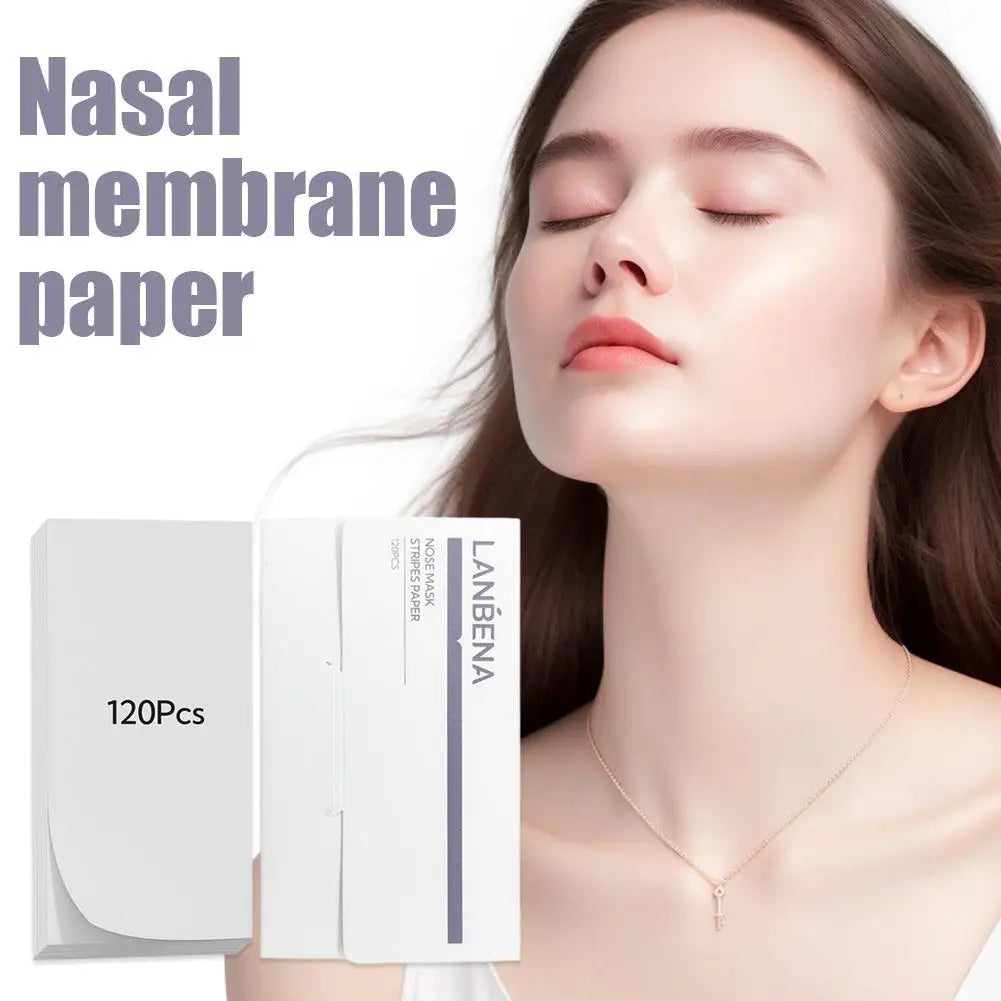 120pcs Blackhead Removal Papers Plant Pore Strips Nose Acne Cleansing Black Dots Peel Off Mud Mask Treatments Skin Care Qme