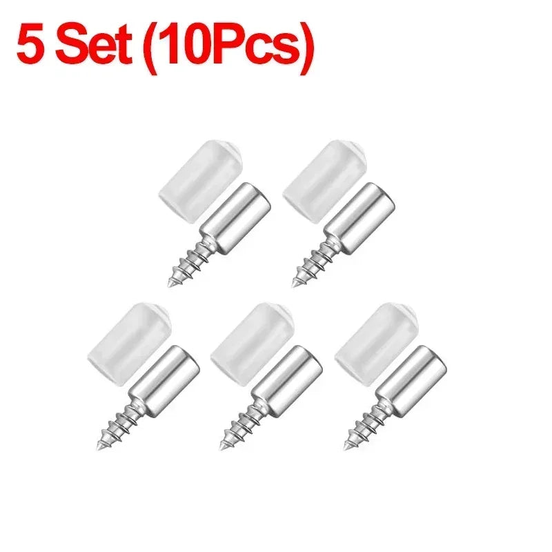New Cross Self Tapping Screw Wardrobe Layer Plate Holder Cabinet Glass Partition Nails Fixed Screw Shelf with Non-Slip Sleeve Qme 5Set (10PCS)