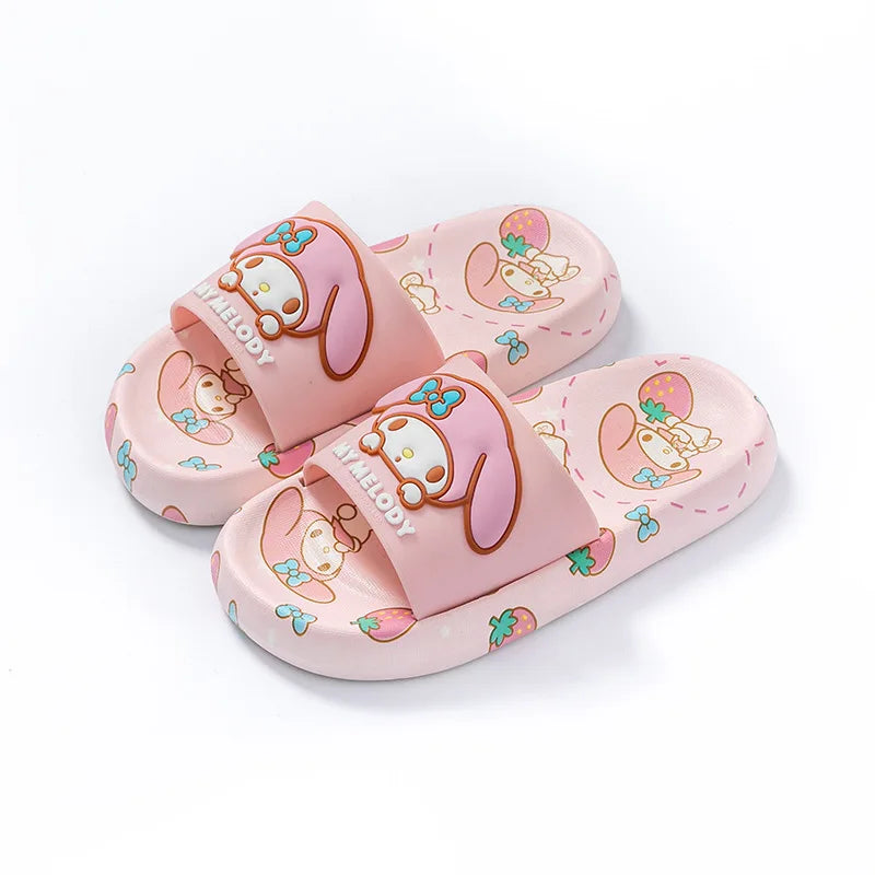 Hello Kitty Kuromi Slippers Non-Slip for Home Use Indoor Slippers for Students Cute Thong Sandals Qme 4 210mm Sizes34-35