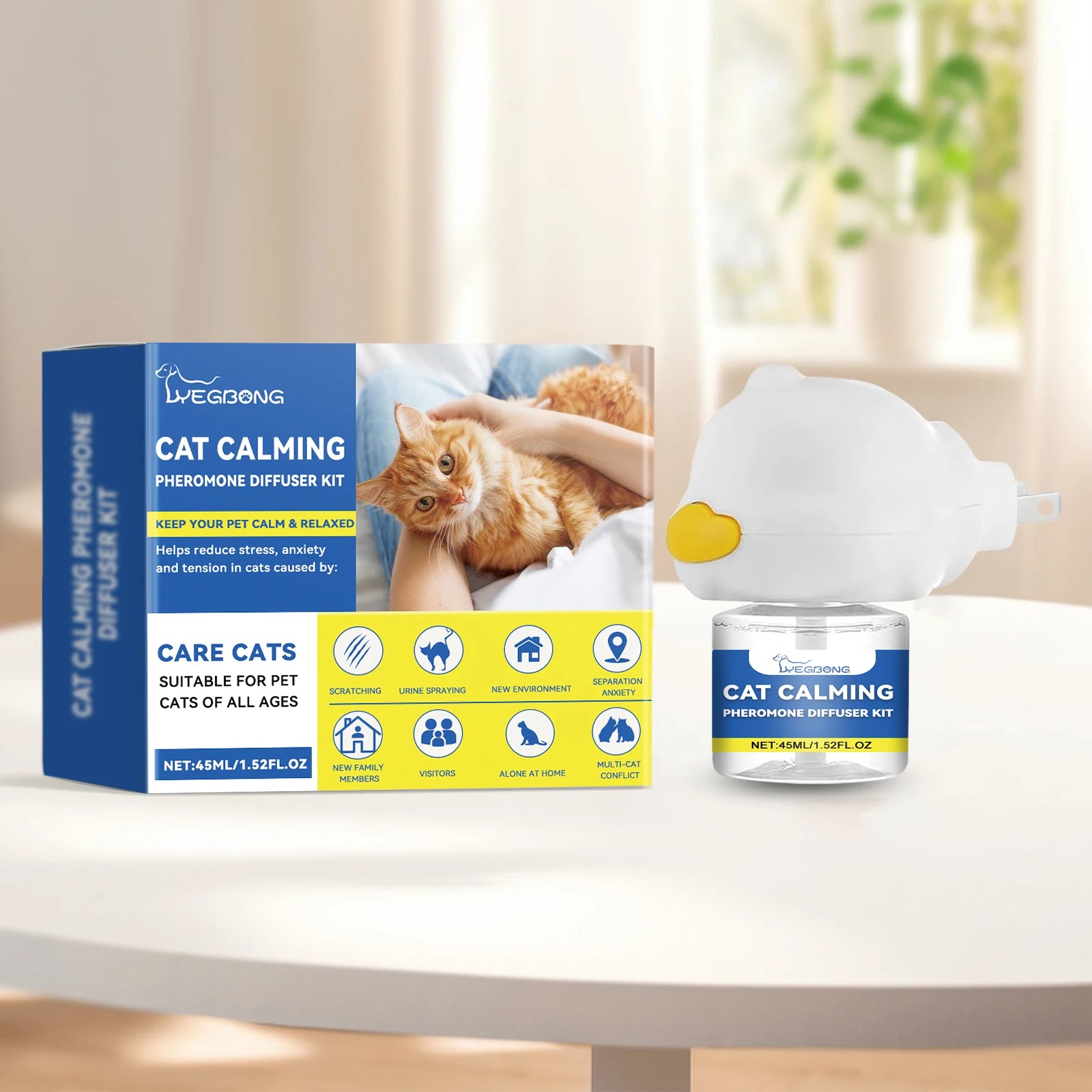 Cat Calming Pheromone Diffuser Kit Effectively Relieve Anxiety Help Pets Relaxing Long-Lasting Sedative Pet Cat Calming Solution Qme