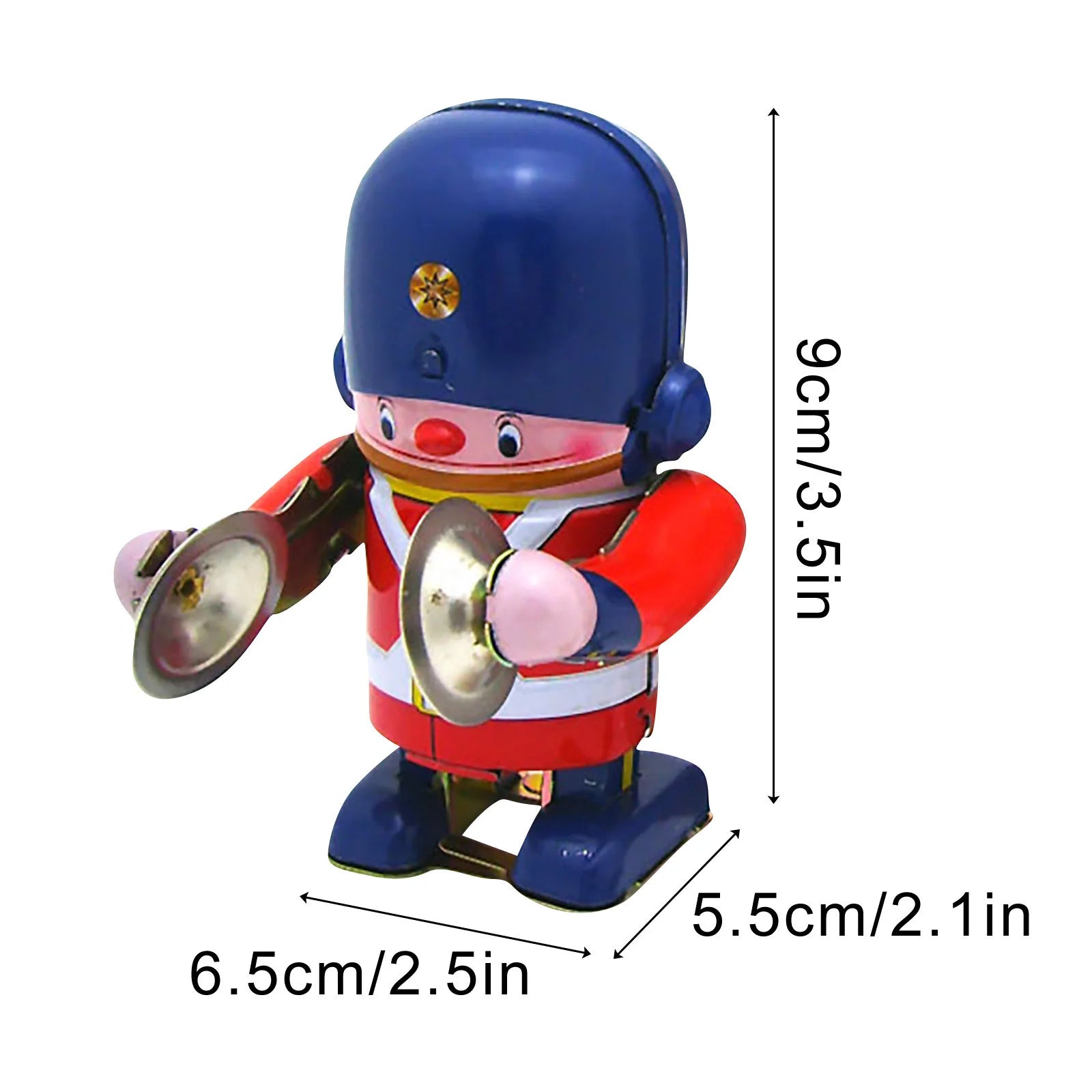 Tinplate Clockwork Toy Walking Drummer Soldier Retro Easter Vintage Wind- Up Toy Kids Novelty Metal Tin Supplies Home Decoration Qme
