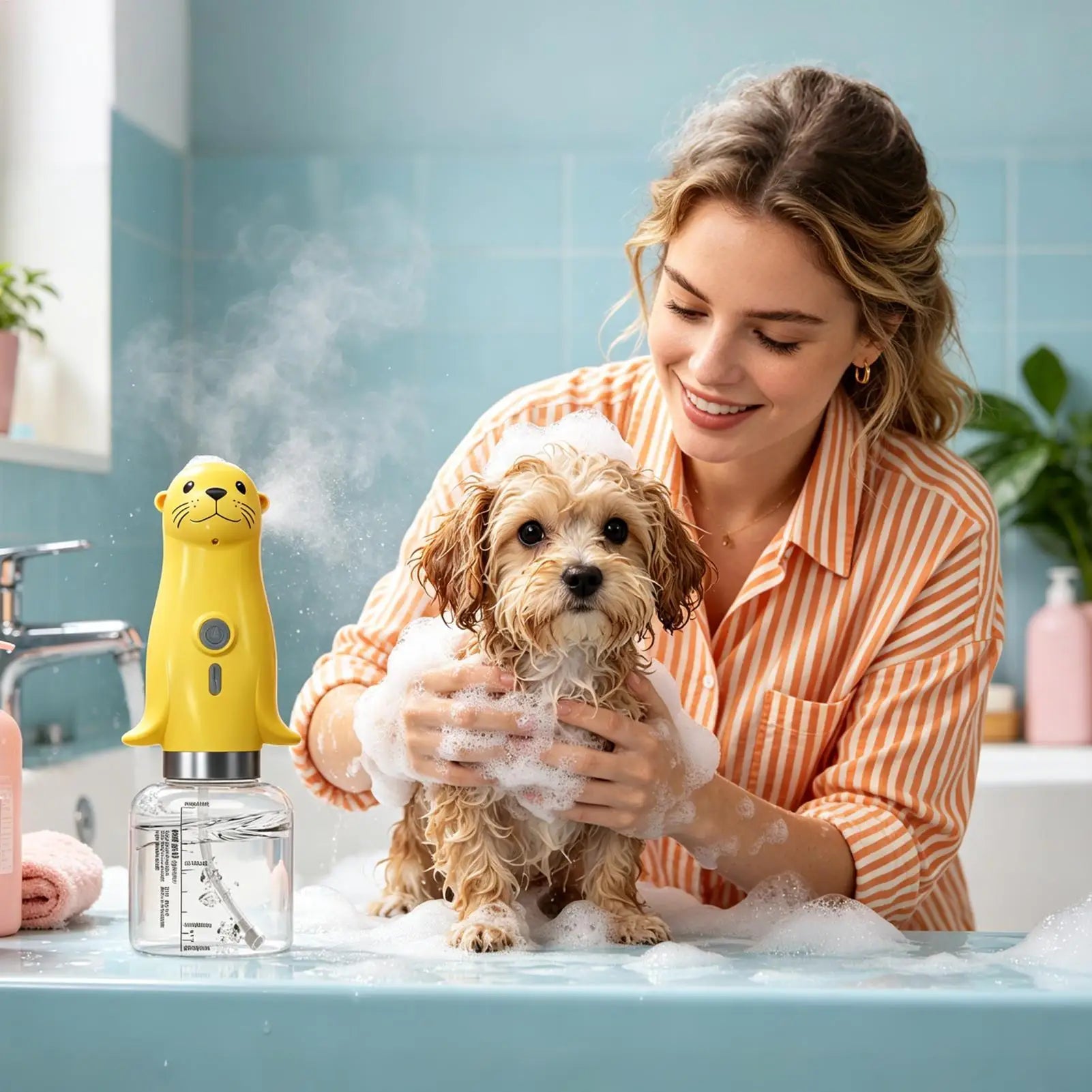 Dog Shampoo Sprayer Automatic Rechargeable Pet Supplies Cat Soap Qme