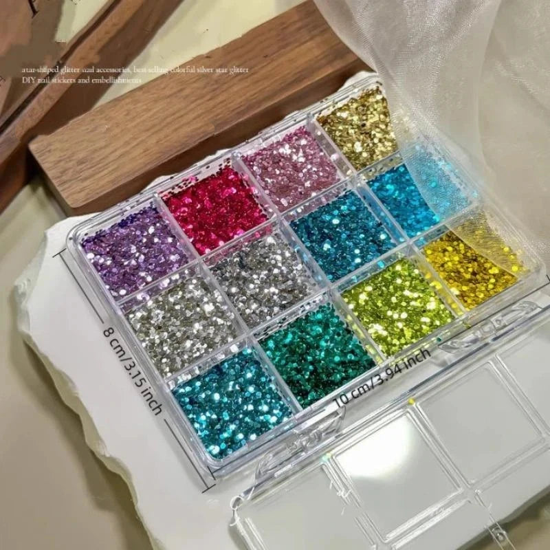 Manicure Glitter Decoration 1 Box Mini Ultra Thin Round Wave Dot Star Qme