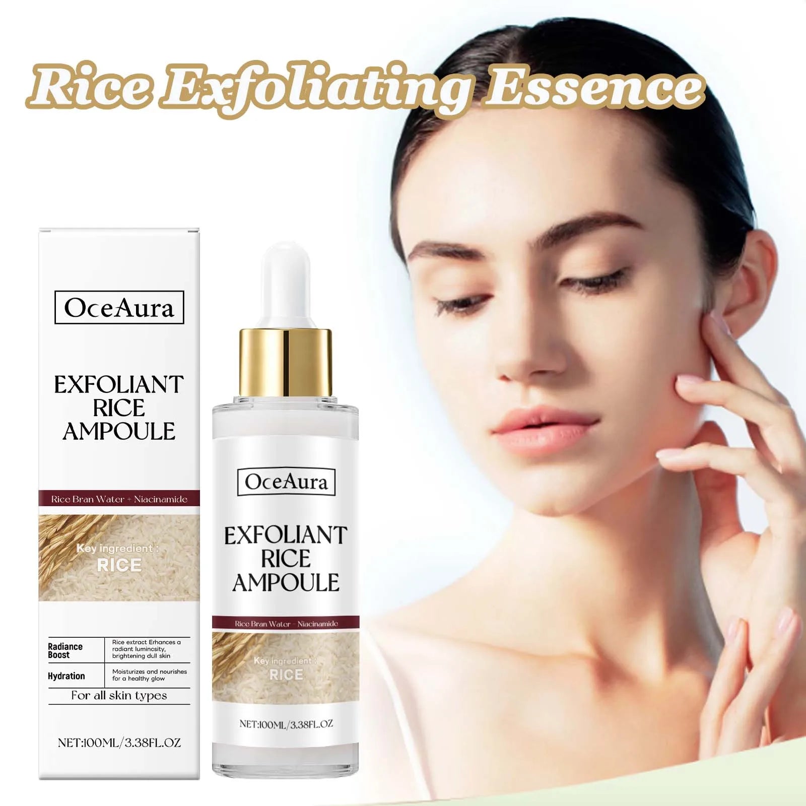 Rice Exfoliating Essence Dead Skin Removal Brightening Oil Control Moisturizing Improve Roughness Soft Skin Smooth Exfoliating Qme