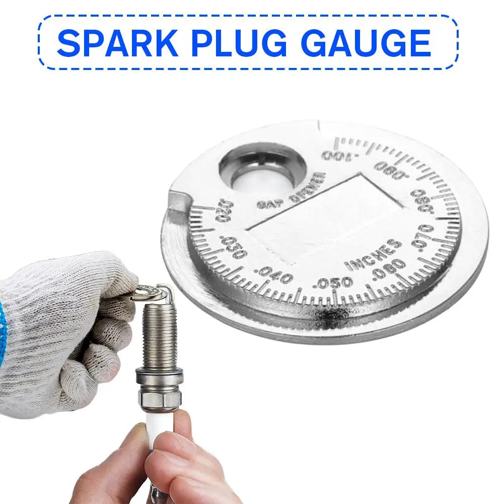 Spark Plug Gap Gauge, Accurate Engine Spark plug Gapping Tool from 0.020 to 0.100 In, Alloy Auto Wire Spark Plug Measuring Tool Qme