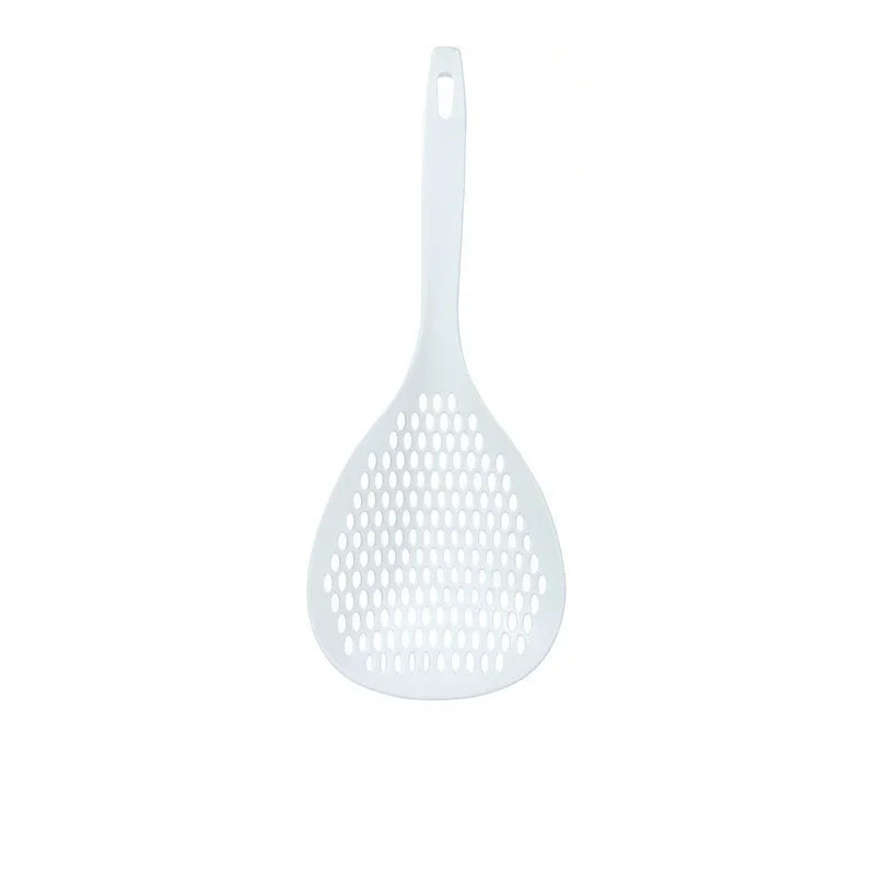 Strainer Scoop Colander Slotted Pasta Spoon Plastic Skimmer Handle Qme White