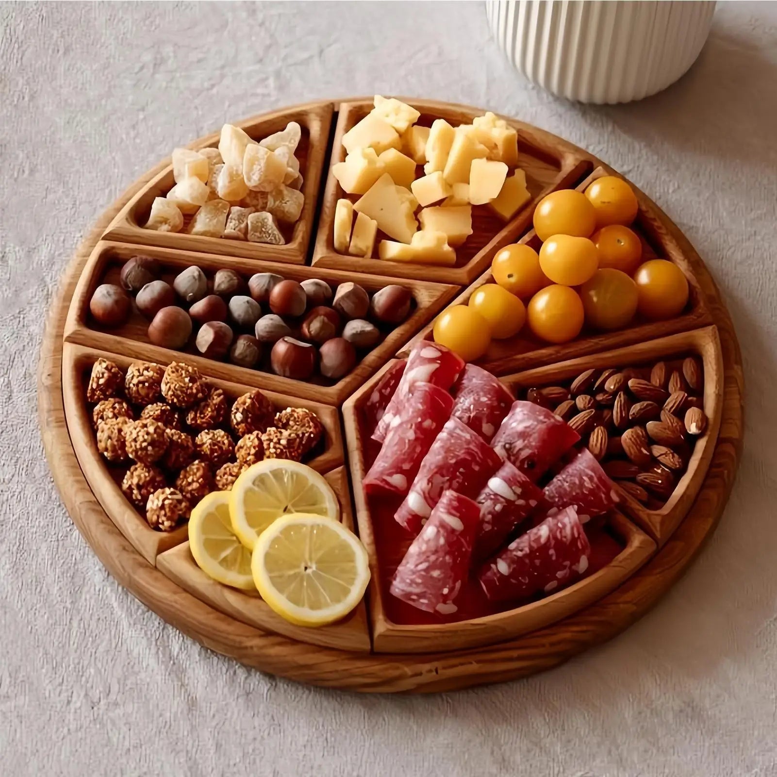 Serving Trays Party Divided Puzzle Tray Food Wooden Platter Qme
