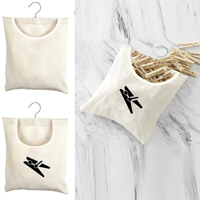 Clothespin Storage Bag Home Outdoor Hanging Organizer Washable Clothespin Pocket Capacity Hanging Bag Bathroom Storage Bag Qme