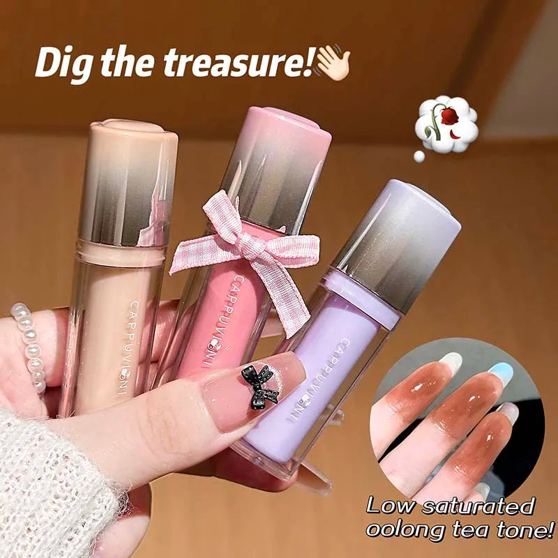 Strawberry Lip Gloss Glass Mirror Shine Lip Tint Hydrating Long Lasting Lip Makeup Non-Sticky Water Glossy Liquid Lipsticks Qme