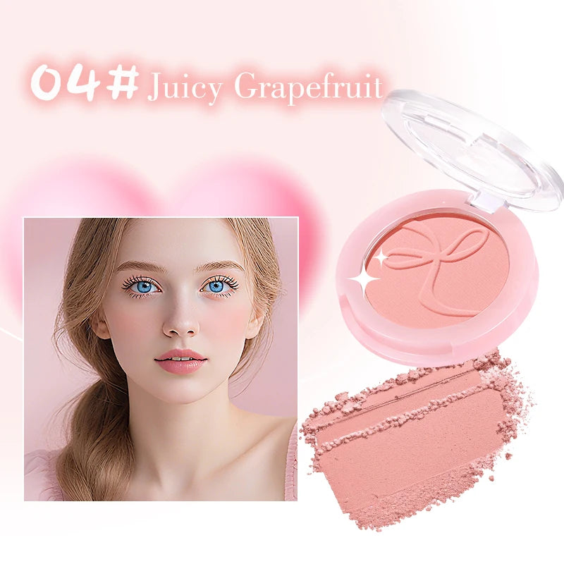Cute Blush Powder, Lightweight & Smooth Finish, for Cheeks, Shape, Contour & Highlight Face to Create a Natural Matte Finish Qme 04
