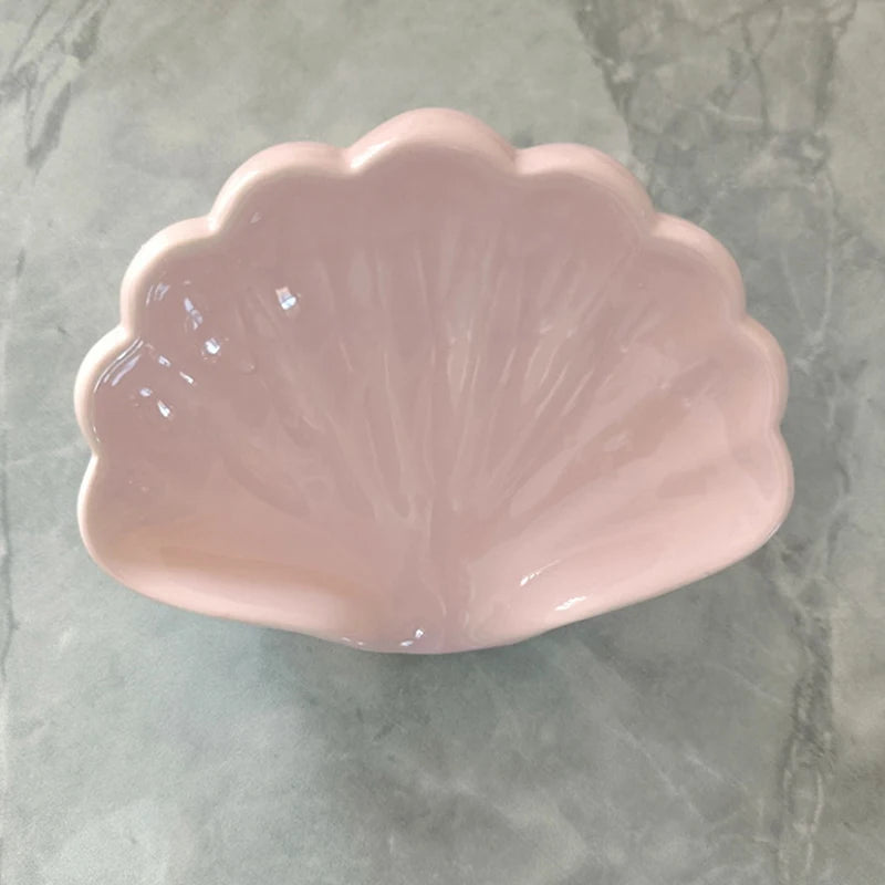 Personalized Creativity Bathroom Soap Dishes Plastic Shell Soap Box Toilet Shelf Soap Box Household Washbasin Soaps Drain Rack Qme Pink