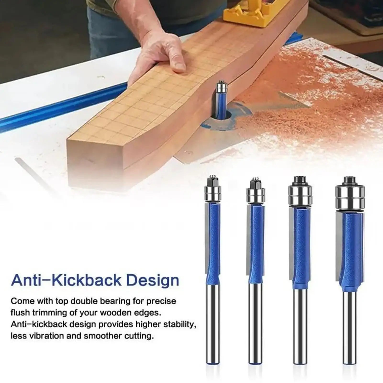 Router Flush Trim Bit Precise Trimming Tool Bits Laminate Woodworking Qme