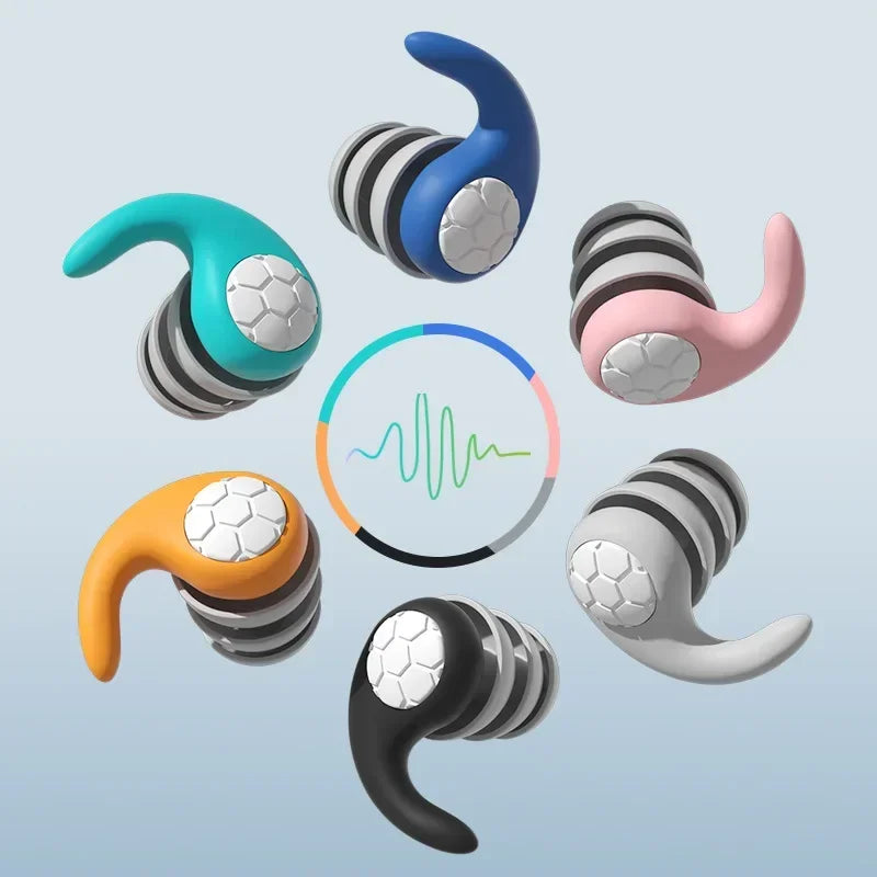 3 Layer Tapered Soft Silicone Ear Plugs for Sleep, Noise Reduction, Sound Insulation and Ear Protection, 2Pcs Qme