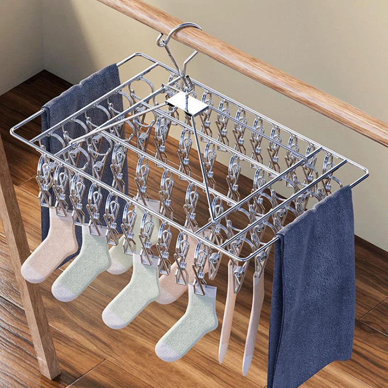 Laundry Hanger Clothesline Dryer Bra Towel Rack Clothes Airer Peg Qme