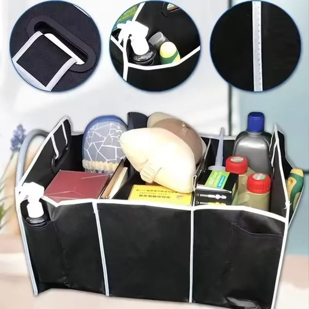 Non-Woven Car Trunk Organizer Box Foldable Vehicle Storage Container Auto Large Capacity Collapsible Bin for SUV Sedan Interior Qme