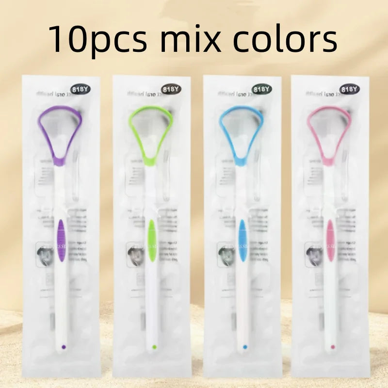 1/5/10/20pcs Grade Tongue Scraper Oral Care Device Removes Thick Coating Food Residue Bad Breath Prevention Tongue Cleaning Qme 10pcs mix colors