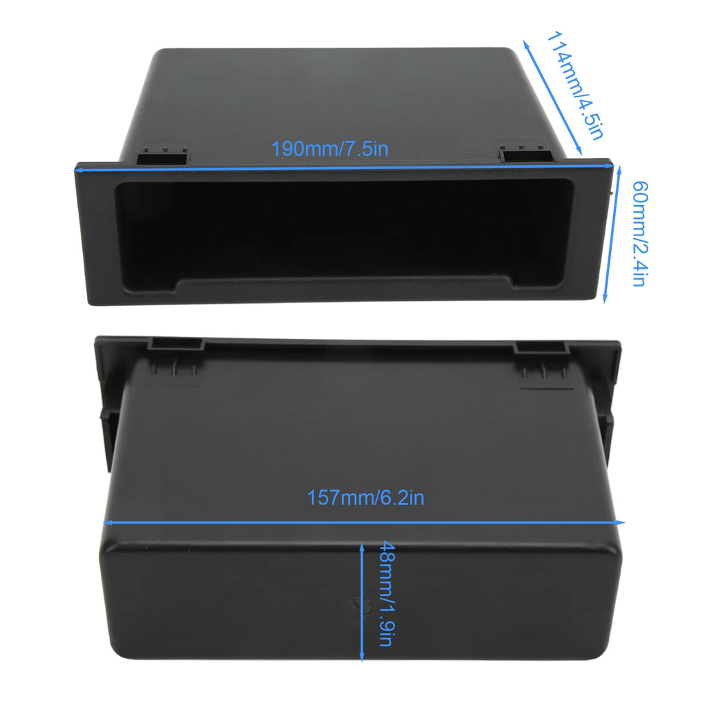 Car Radio Storage Case Dash Radio Car Stereo Audio Radio Storage Box 1Din Dashboard Organizer Black Replacement for Qme