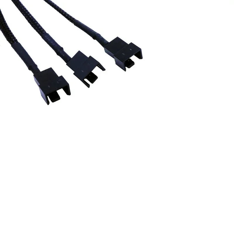 5pcs Splitter Black Sleeved 26.5cm Length Extension Cable Connector High Quality 4 Pin PWM Fan Cable 1 To 3 Ways Qme