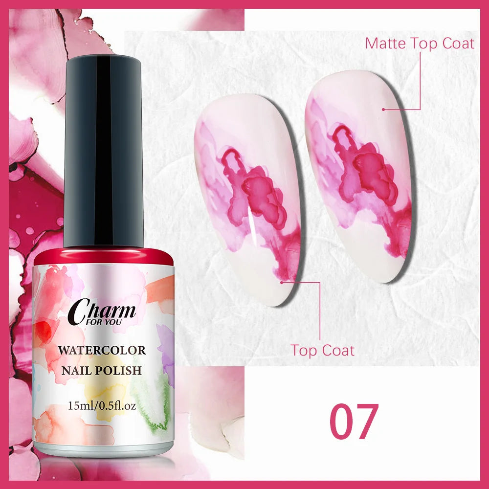 Clear Blooming Nail Gel Watercolor Marble Blossom Polish Spreading Qme 07
