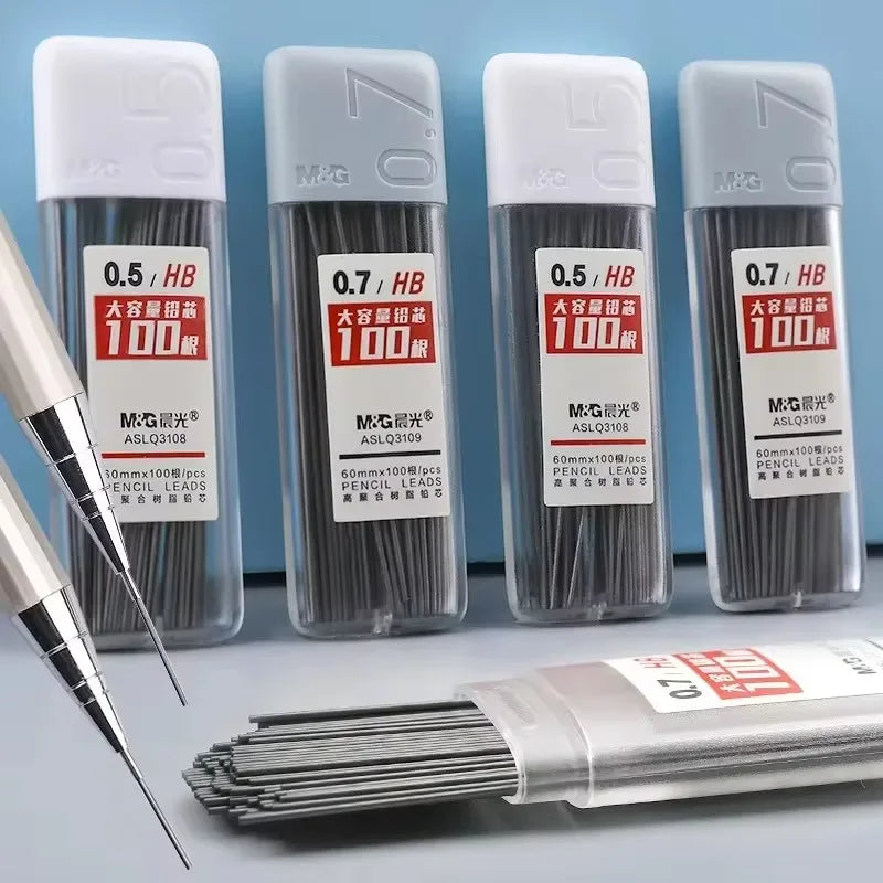 2B/HB Mechanical Pencil Refills White Simple 0.5/0.7mm for Students School Supplies Office Accessories Stationery Supplies Qme
