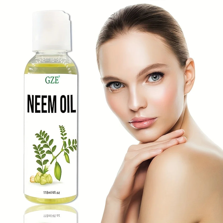 GZE Neem Oil for Skin, Hair Growth Undiluted Cold-Pressed, Uses for Hair, Skin, and Nails Qme