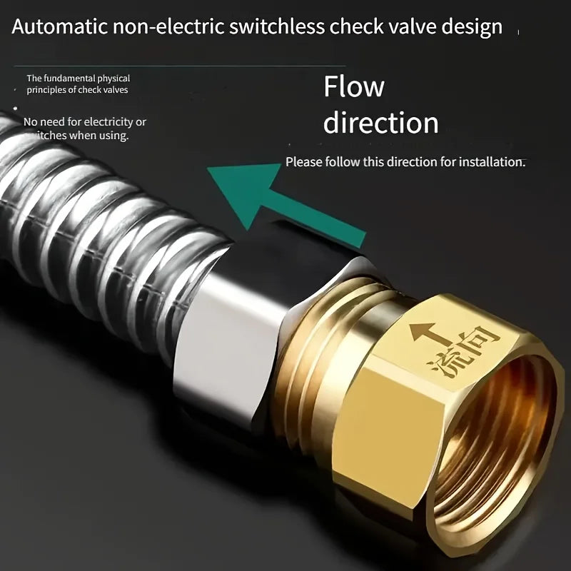 Yellow copper check valve G1/2 internal thread to G1/2 external thread anti backflow one-way toilet plug - suitable for bathroom Qme