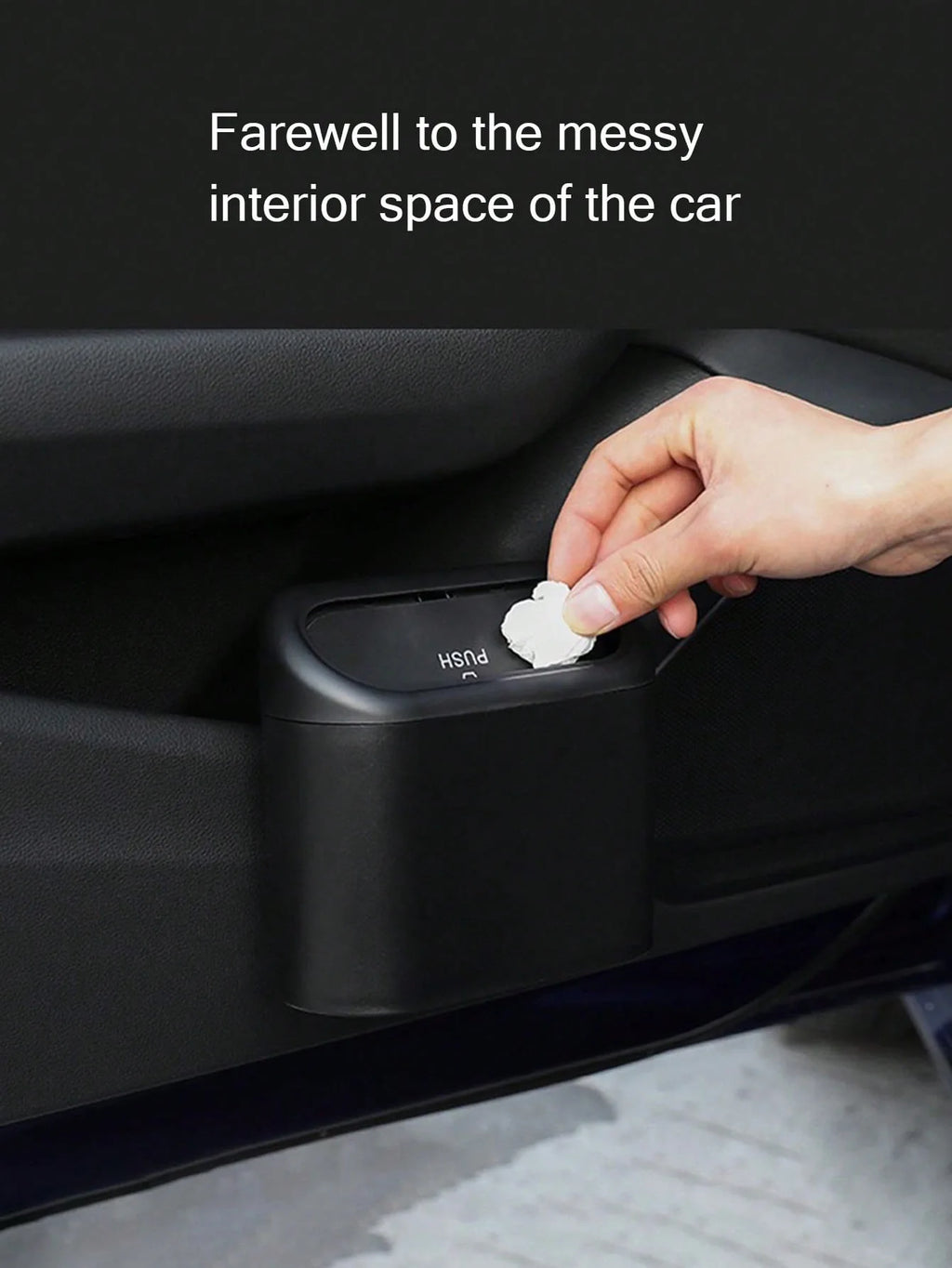 Car Trash Can Storage Box Door-side Hanging Lid Multifunctional Mini Qme